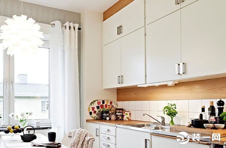 80平米美式复古单身公寓厨房装修效果图