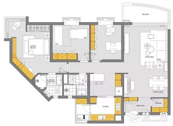 简约北欧风格装修案例户型图