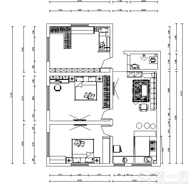 襄阳精工艺装饰公司现代简约装修风格户型图