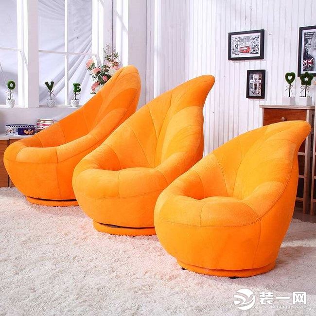 橘色沙发效果图