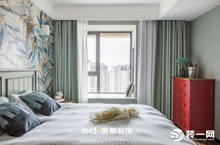 宁波圣都装饰混搭风格装修案例卧室效果图