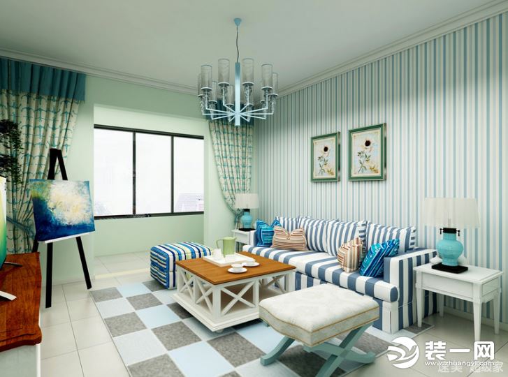 宁波速美超级家地中海风格家装案例客厅效果图