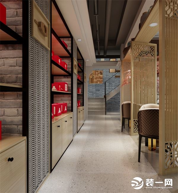 林伟忠荔园饼家250平米工业风格设计走廊效果图