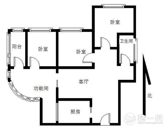 小三房北欧风装修案例户型图