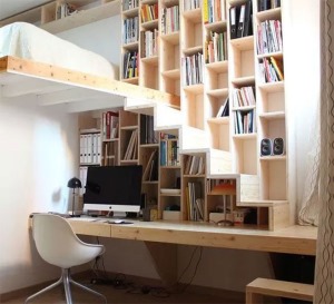輕奢loft公寓木質樓梯裝修設計圖片