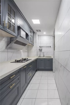 130㎡美式风格三居室厨房装修设计图片