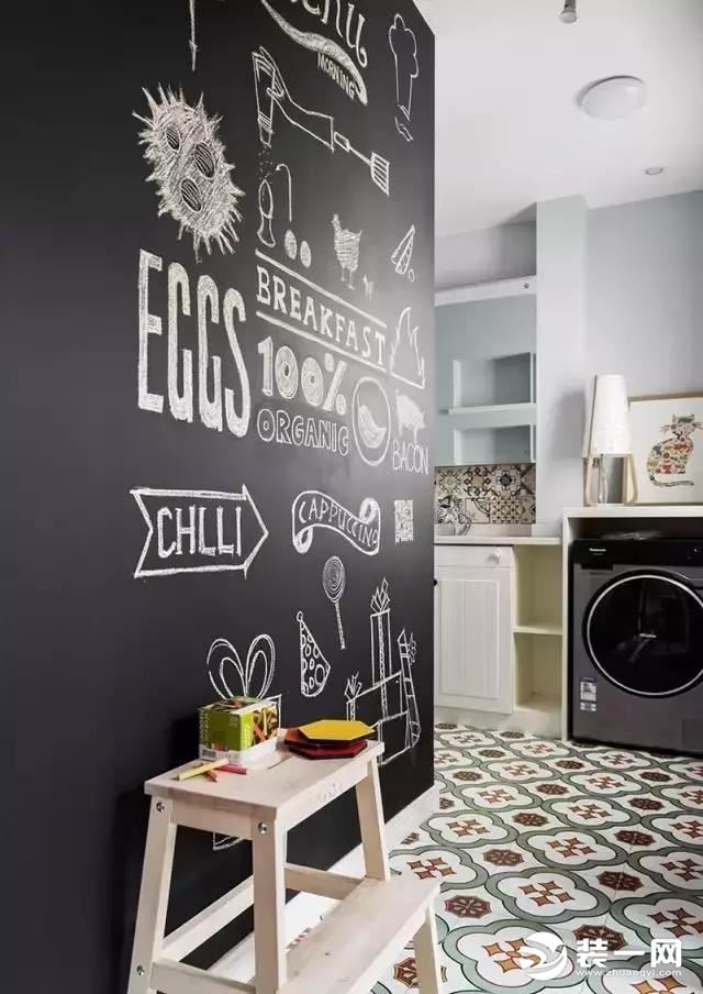 三居室简约家庭创意黑板墙设计