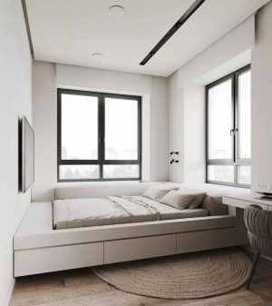 现代简约地台卧室装修效果图