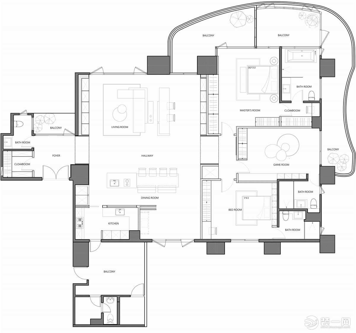 重庆唐卡装饰250平米别墅装修户型图