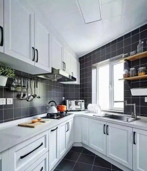 现代简约风格厨房装修设计实景图