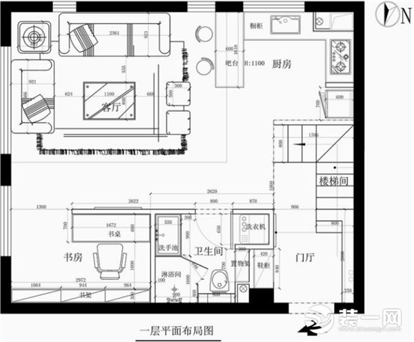 loft公寓装修案例户型图