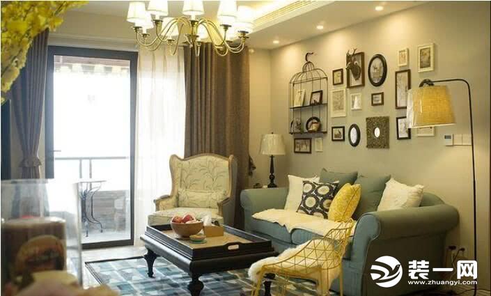 两居室简欧风格装修沙发背景墙效果图