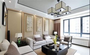 中式风格客厅灯具装修效果图