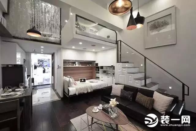 loft公寓现代简约风设计客餐厅效果图