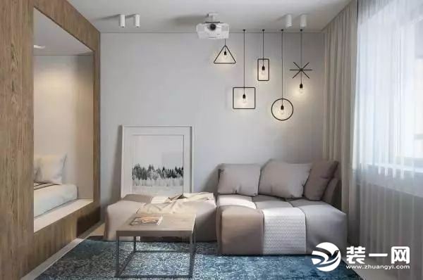 现代风格开间户型单身公寓 “褐色的正方形盒子”当卧室？