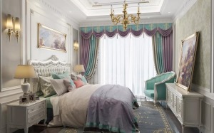 現代簡約窗簾裝修之臥室窗簾裝修圖片