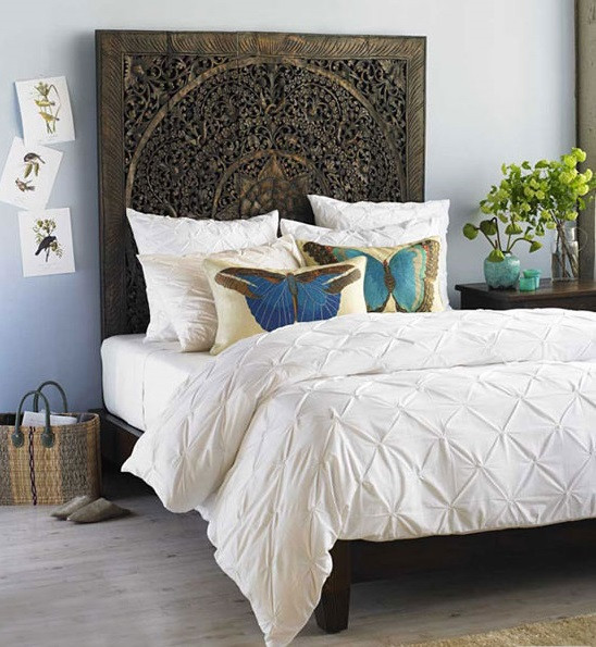 卧室床头复古风雕花装修效果图