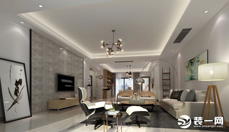 盐城家乐居装饰设计师徐维中现代风格设计客厅效果图