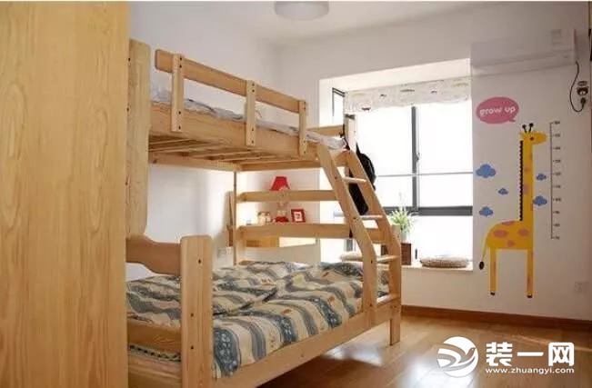 两室改三室日式原木风装修设计儿童房效果图
