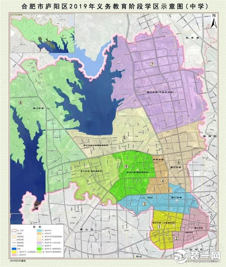 2019年合肥学区划分图