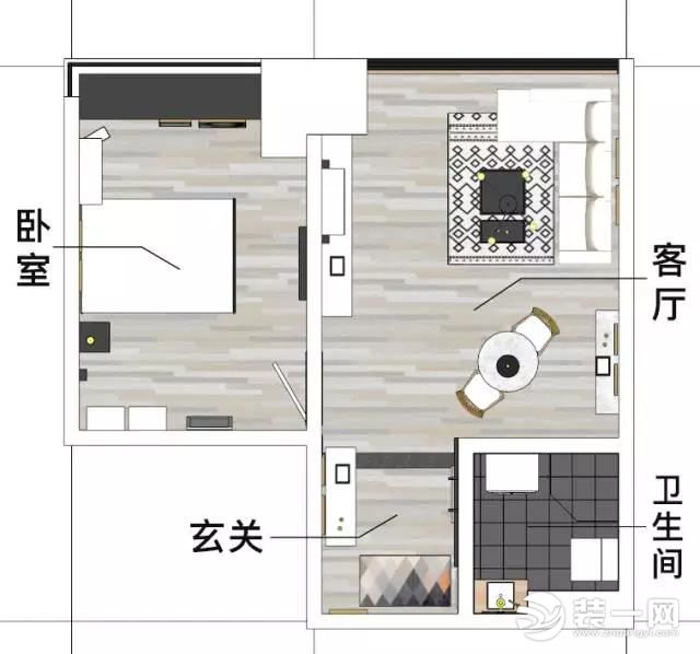 一室一厅装修效果图