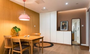 85平米北欧混日式二居室餐厅装修案例