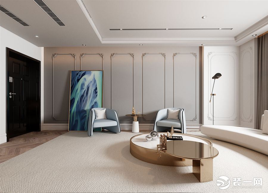 200平米住宅现代轻奢风格休闲室效果图