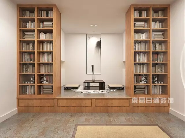 新中式别墅装修设计书房装修效果图