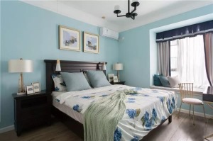85平米美式风格二居室卧室装修效果图
