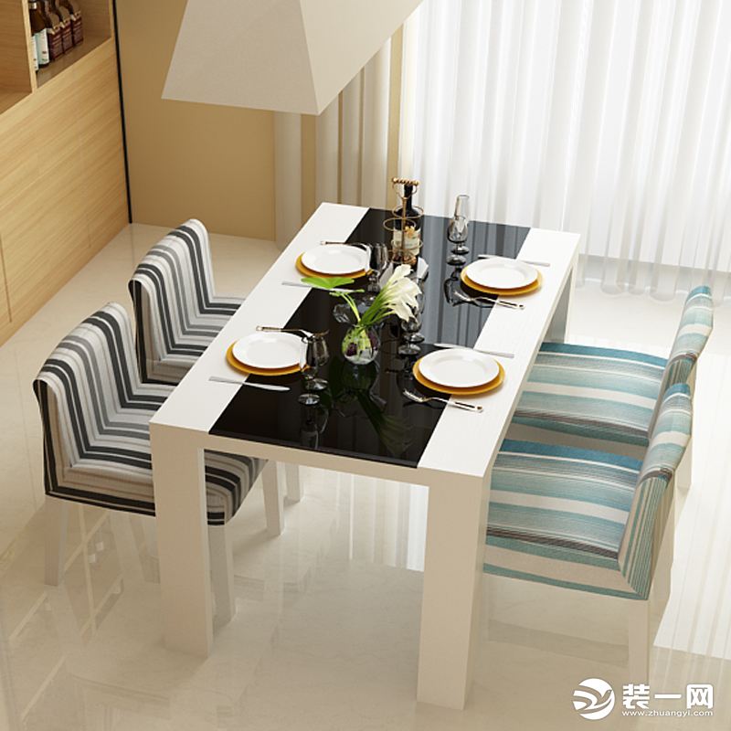 现代简约四人餐桌装修设计