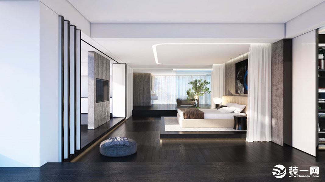 200平米别墅现代简约风格装修效果图 卧室
