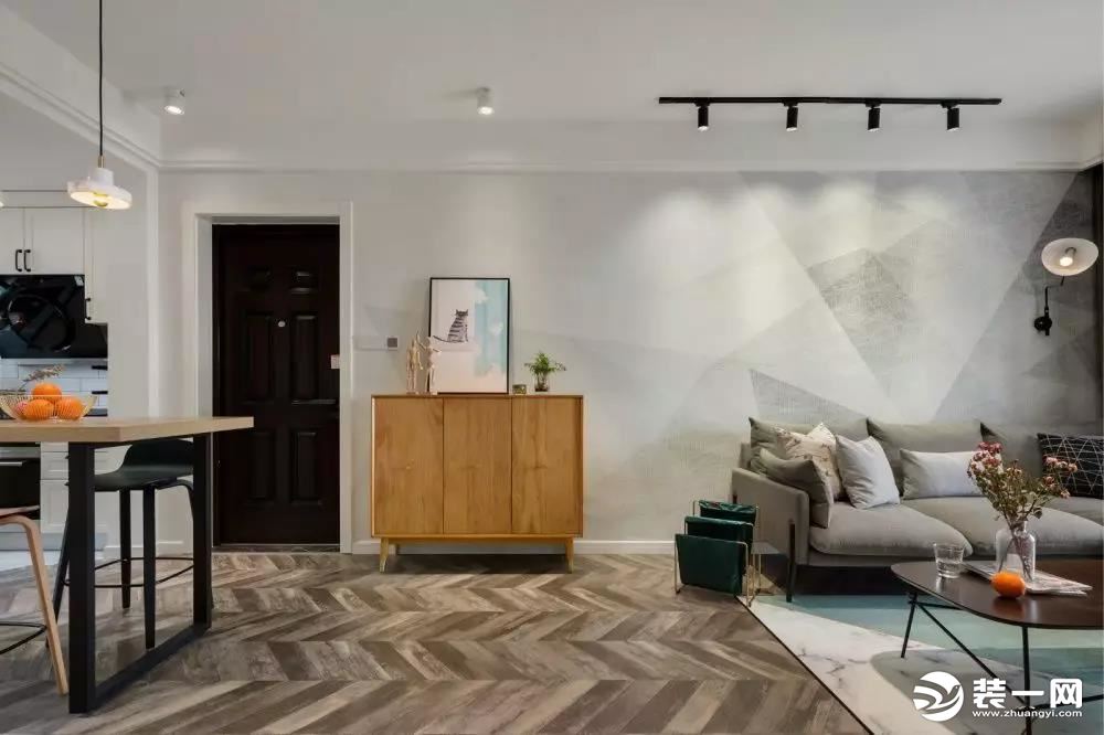 78平米北欧现代风格二居室客厅装修效果图