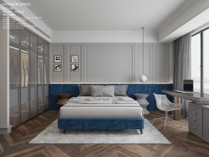 120平米现代简约风格设计效果图 卧室