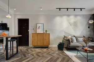78平米北欧现代风格二居室客厅装修效果图