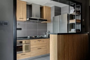 68平现代工业风格新房装修之厨房装修效果图