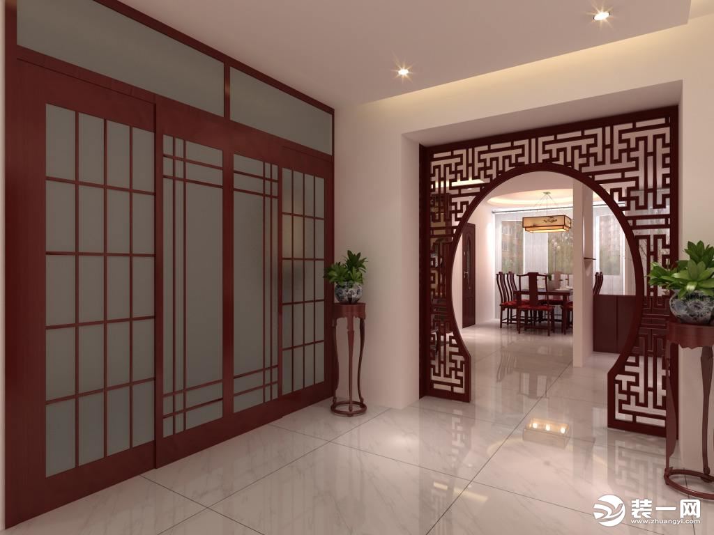 新中式别墅镂空隔断设计