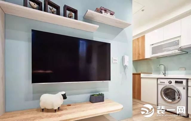 分享朋友家小公寓装修实景图 原木风格电视背景墙简单实用