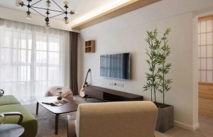 85㎡日式风格二居室客厅装修效果图