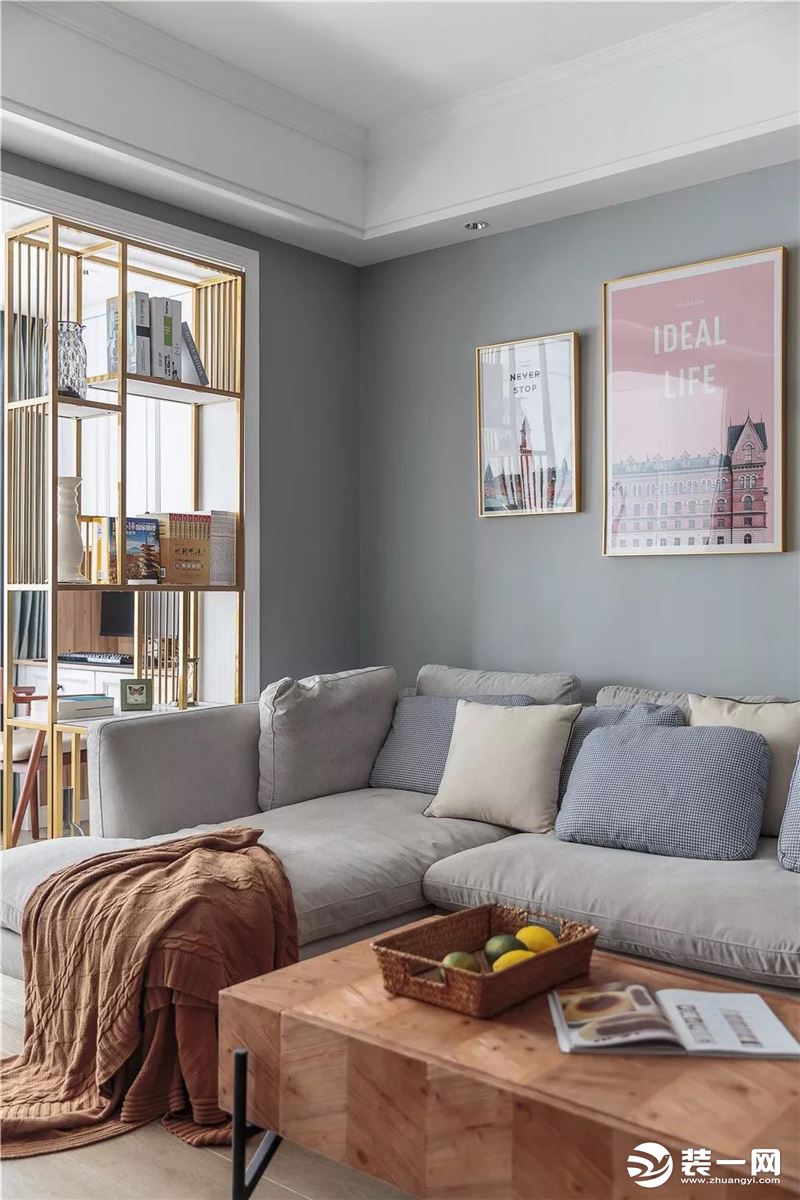 2019最流行的装修客厅墙面颜色图片大全之蓝色系