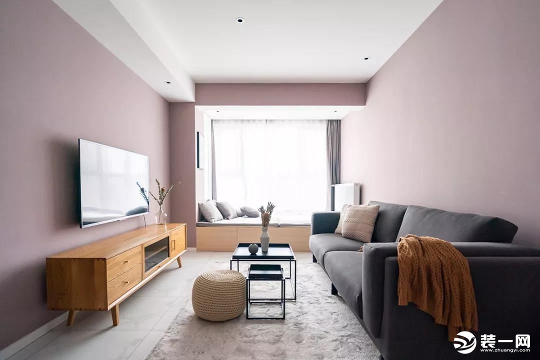 2019最流行的装修客厅墙面颜色图片大全之粉色系