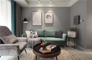 2019最流行的裝修客廳墻面顏色圖片大全之淺灰色系