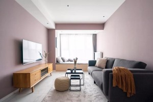 2019最流行的裝修客廳墻面顏色圖片大全之粉色系