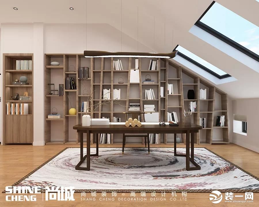 泰安尚城装饰420平新中式风格别墅装修案例 意境感满满！