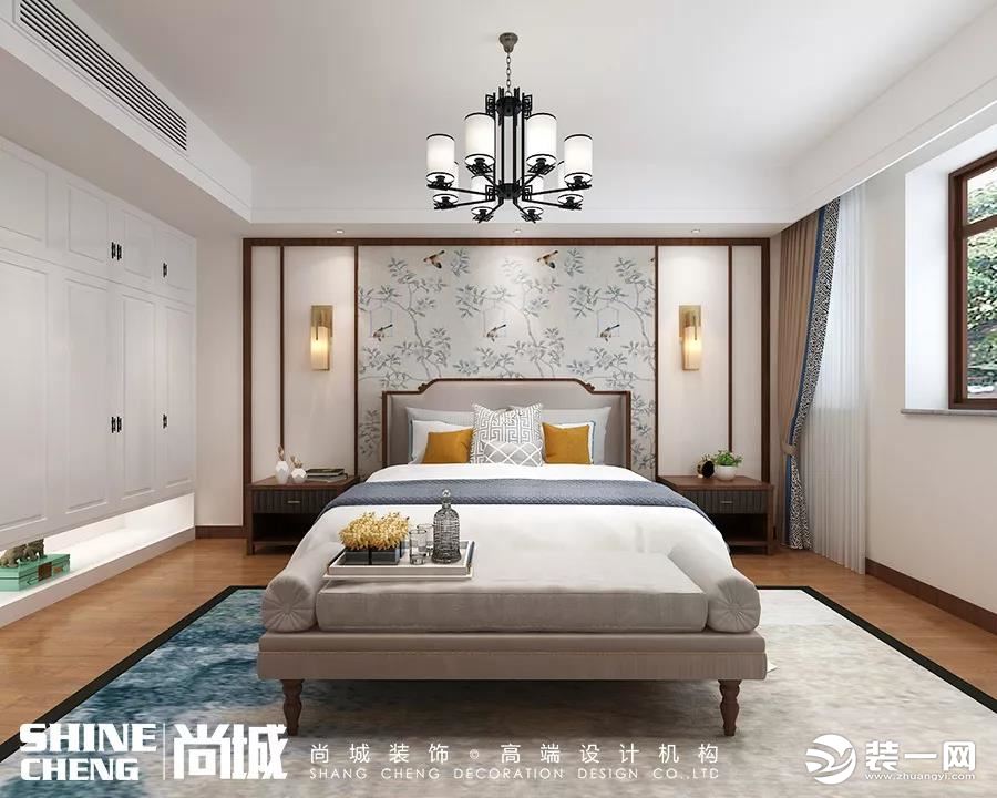 泰安尚城装饰420平新中式风格别墅装修案例 意境感满满！