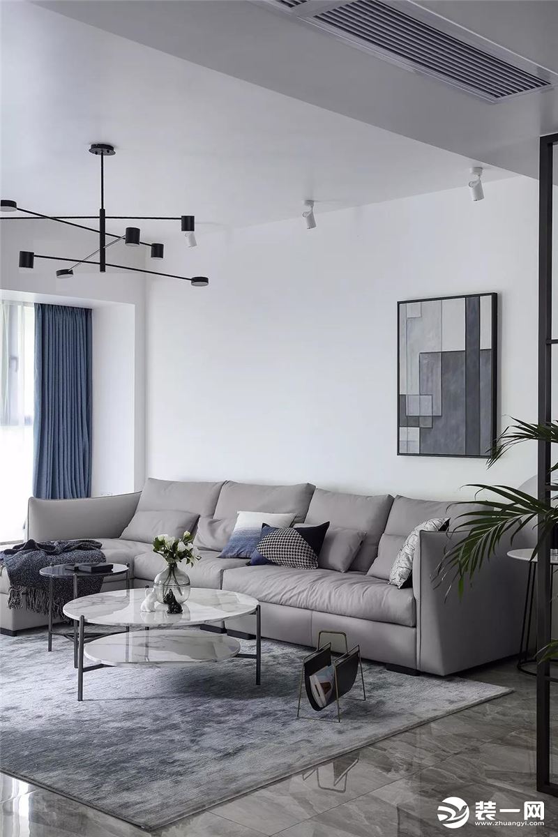 162平米现代简约时尚装修效果之客厅沙发背景墙装修
