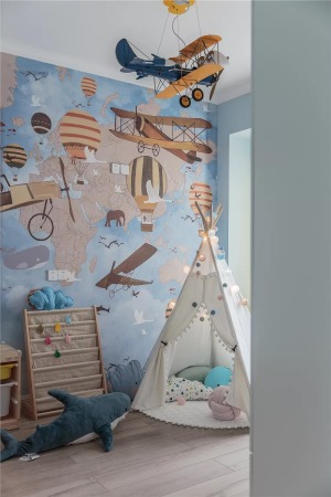 100平米现代美式轻奢二居室装修效果之儿童房装修