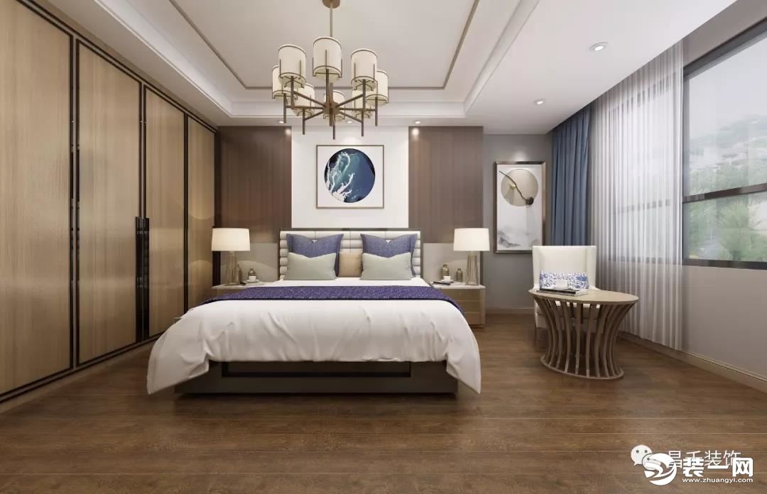 银川昌禾装饰海珀兰轩168平米新中式风格设计卧室效果图