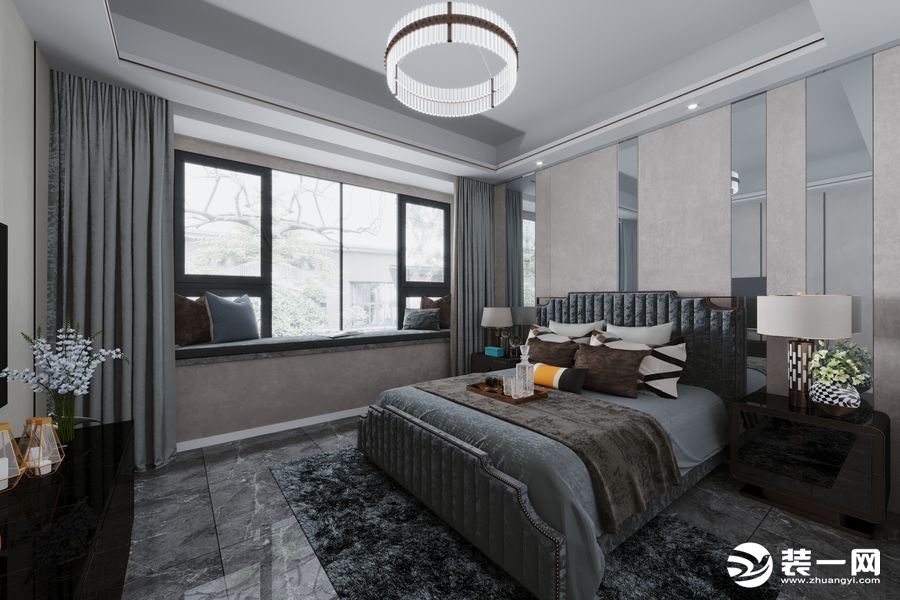 大平层现代轻奢风格设计效果图 卧室