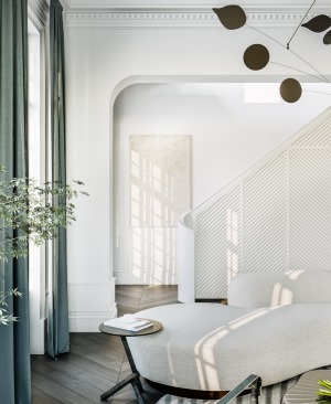 别墅现代简约风格设计效果图 楼梯