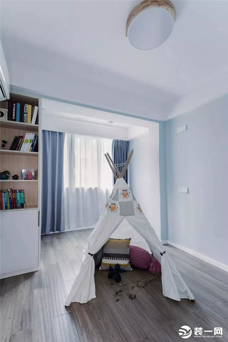 55平米小户型莫兰迪装休息风格效果图之玄关儿童房装修